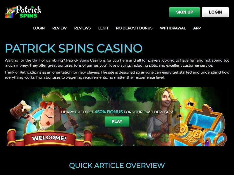 Patrick spins casino, patrick spins uk